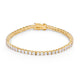 Goldtone Finish Victorian Cubic Zirconia Tennis 7 Inch Bracelet