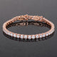 17.6 Ct Rosegold Tennis Bracelet with Shimmering Round CZ