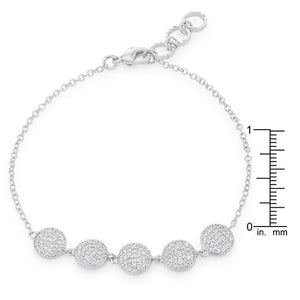 Carol 0.8ct CZ Rhodium Pave Disc Bracelet