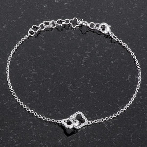 .1 Ct Rhodium Bracelet with Interlocking Floral Links