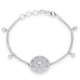 .5 Ct Rhodium Bracelet with Interlocking Circles and CZ