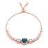 Adjustable Rose Gold Plated Graduated CZ Bolo Style Tennis Bracelet