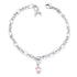 Breast Cancer Awareness Ribbon and Heart Charm Bracelet