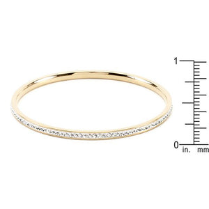 Simple Goldtone Finish Crystal Bangle