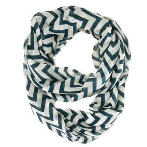 Striped Green Infinity Scarf