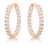 Rose Gold Plated CZ Hoop Earrings