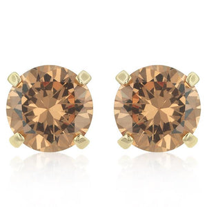 Simple Champagne Cubic Zirconia Studs