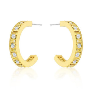 Roma Goldtone Finish Hoop Earrings