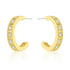 Roma Goldtone Finish Crystal Hoop Earrings