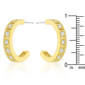 Roma Goldtone Finish Hoop Earrings