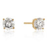 6mm New Sterling Round Cut Cubic Zirconia Studs Gold