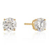 7mm New Sterling Round Cut Cubic Zirconia Studs Gold