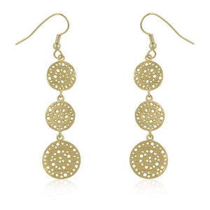 Golden Filigree Circle Earrings