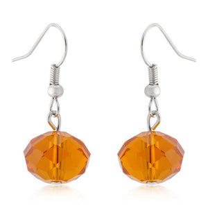 Orange Faceted Bead Earrings