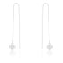 Patricia Rhodium Stainless Steel Clover Threaded Drop Earrings