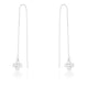 Patricia Rhodium Stainless Steel Clover Threaded Drop Earrings