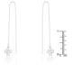 Patricia Rhodium Stainless Steel Clover Threaded Drop Earrings