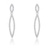 Sara 1.2ct CZ Rhodium Delicate Double Teardrop Drop Earrings