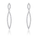 Sara 1.2ct CZ Rhodium Delicate Double Teardrop Drop Earrings