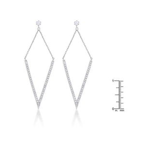 Michelle 1.2ct CZ Rhodium Delicate Pointed Drop Earrings