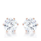 Reign 3.4ct CZ Rose Gold Stainless Steel Stud Earrings