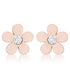 Daisy 0.3ct CZ Rose Gold Stainless Steel Flower Stud Earrings
