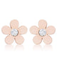 Daisy 0.3ct CZ Rose Gold Stainless Steel Flower Stud Earrings