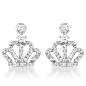 0.5 Ct Rhodium Crown CZ Earrings