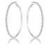 3.85Ct Silvertone Cup Chain Hoop Earrings