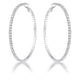 3.85Ct Silvertone Cup Chain Hoop Earrings