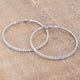 3.85Ct Silvertone Cup Chain Hoop Earrings