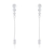 1.2Ct Graduated Rhodium Plated Drop Cubic Zirconia Earrings.