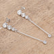 1.2Ct Graduated Rhodium Plated Drop Cubic Zirconia Earrings.