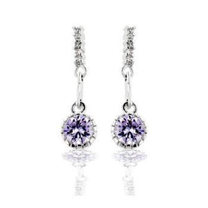 Lavender Cubic Zirconia Dangle Earrings