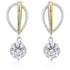 Two-tone Finish Cubic Zirconia Drop Earrings