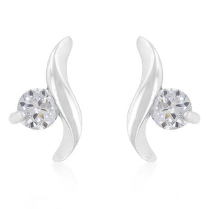 Twisting Solitaire Cubic Zirconia Earrings