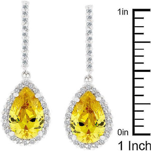 Canary Cubic Zirconia Drop Earrings