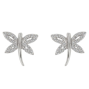 Cubic Zirconia Dragonfly Earrings