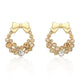 Holiday Wreath Champagne Crystal Earrings
