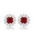 Bella Bridal Earrings in Ruby Red
