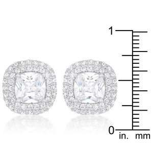 Cushion Pave Stud Earrings