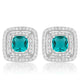 Aqua Halo Stud Earrings