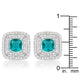 Aqua Halo Stud Earrings