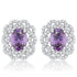 Amethyst Oval Stud Earrings