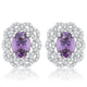 Amethyst Oval Stud Earrings