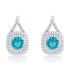 Christal 2.3ct Aqua CZ Rhodium Classic Drop Earrings