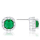 Liz 2ct Emerald CZ Rhodium Classic Cushion Stud Earrings