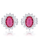 Chrisalee 3.3ct Ruby CZ Rhodium Classic Stud Earrings