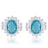 Chrisalee 3.3ct Aqua CZ Rhodium Classic Stud Earrings