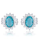 Chrisalee 3.3ct Aqua CZ Rhodium Classic Stud Earrings